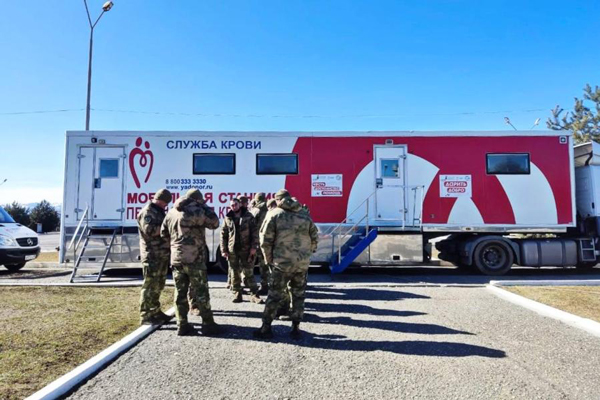 Сотрудники ОМОН «Ахмат-1» в Грозном сдали более 30 литров донорской крови
