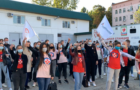 «Молодежка ОНФ» и клуб «Ночные волки» провели мотопробег #ОставайсяДонором в Краснодаре